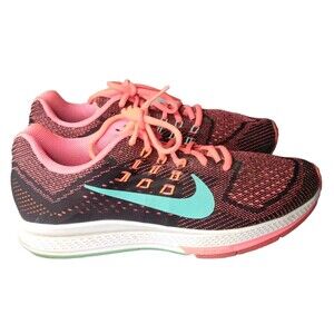 Nike Air Zoom Structure 18 Shoes Women's Size 9.5 Black Hyper Punch Turquoise